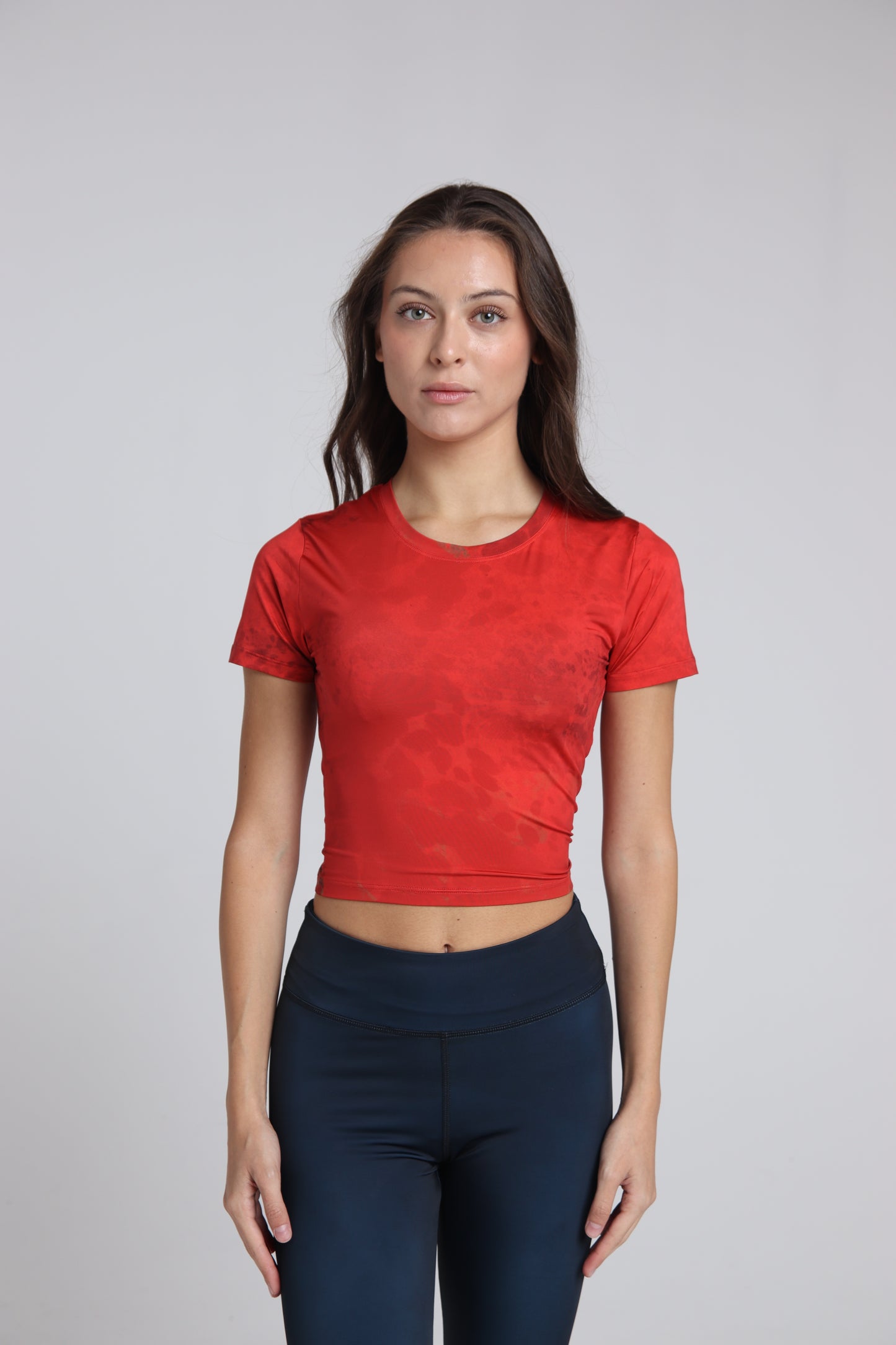 Red Cropped Sport Tee