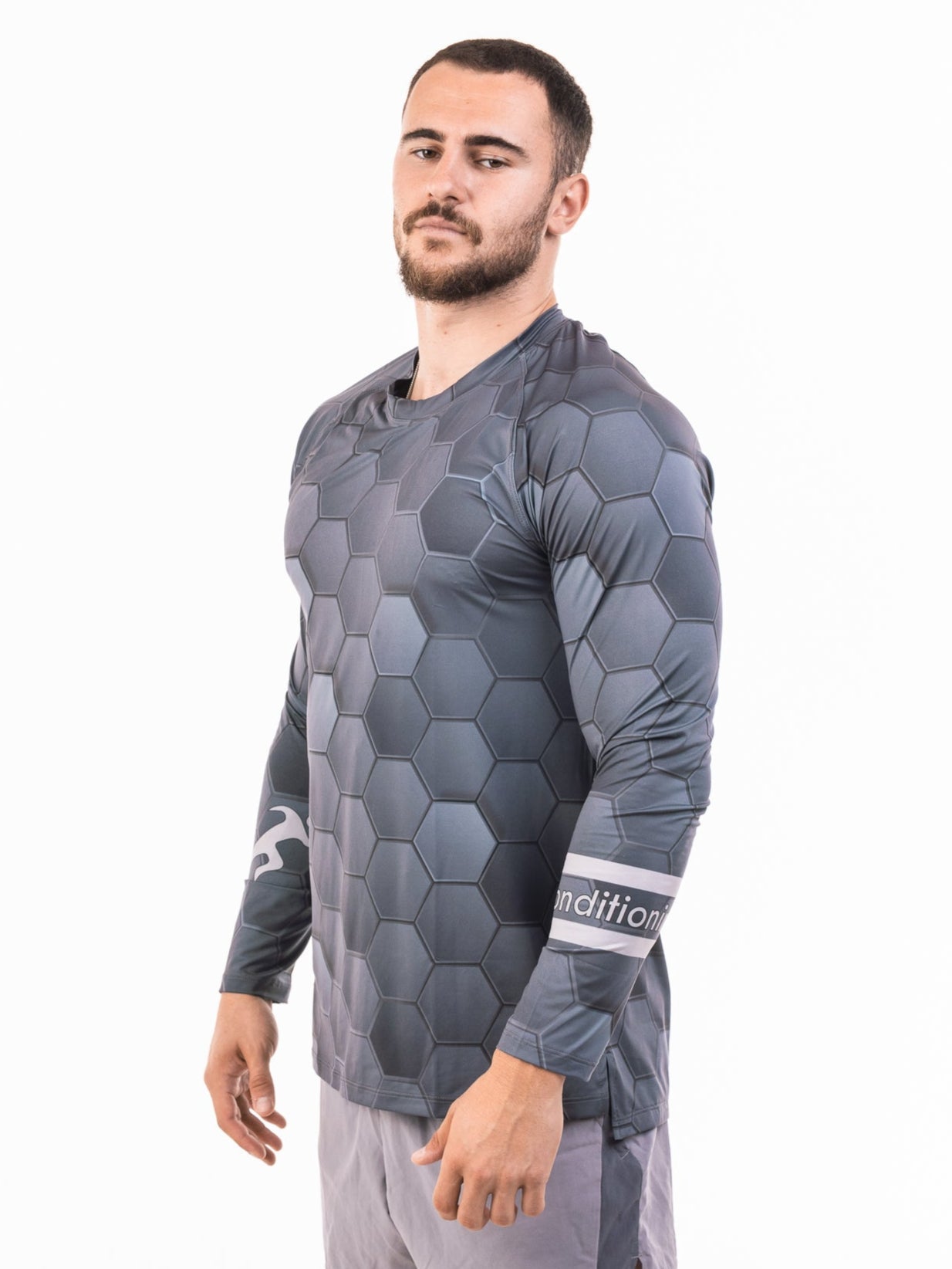 Gray Honeycomb Long sleeve t-shirt