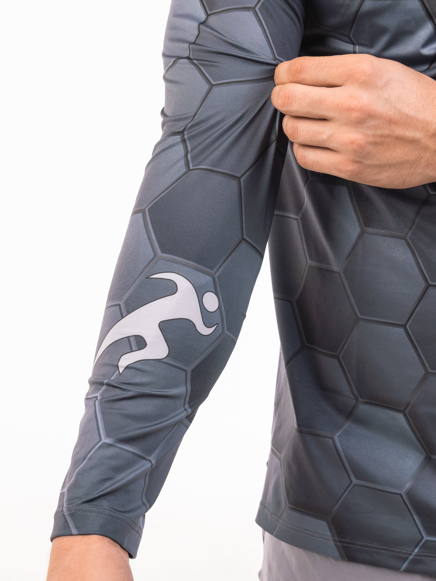 Gray Honeycomb Long sleeve t-shirt