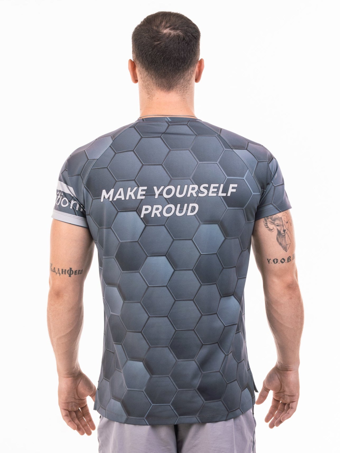 Gray Honeycomb  Short Sleeve T-shirt